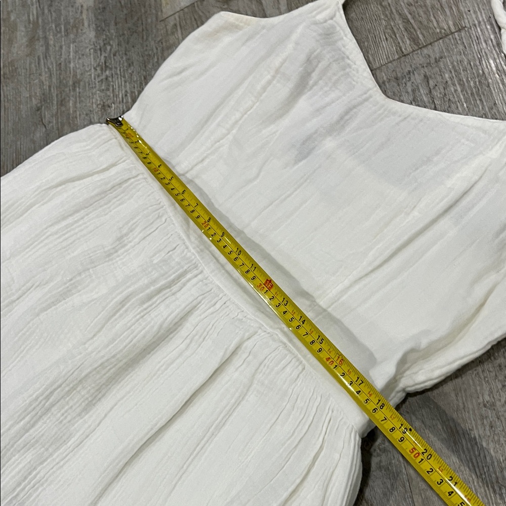 Old Navy dress sun white XL tall White Sleeveless Dress‎ with Ruffle Hem - Picture 6 of 9